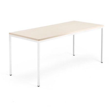 Schreibtisch QBUS, 1800 x 800 mm, weiß/Birke