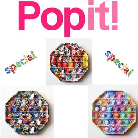Speciell kamouflage Popit Fidget Pop It - CE Godkänd 3st färger