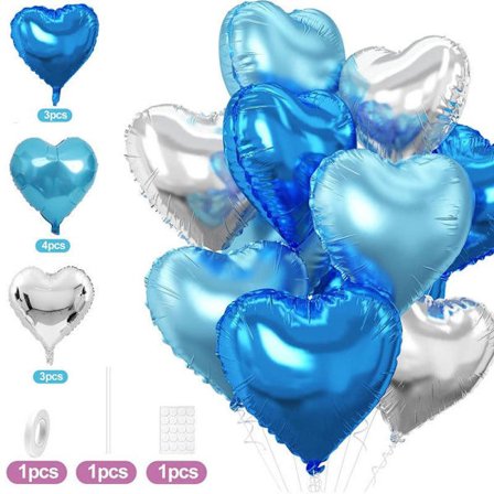 10 stk. 45 cm Store Folie Røde Hjerteformede Ballonger For Valentinsdagen