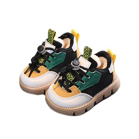 Toddler Low Top Läder Sko Vinter Varm Snörning Mode Sneaker
