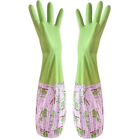 1 par gummihandsker, havehandsker, til rengøring af damdrænrør - fleeceforet