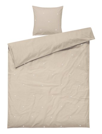 Juna Daisy Påslakanset 150X210 Cm Sand/Vit Se - Beige - 150X210CM