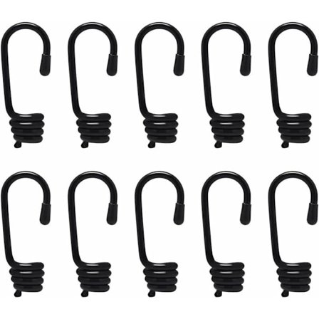 20 stk. plastbelagte 7 mm krogspændebeslag til bungee-rebsender