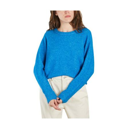 Samsøe Samsøe Nor o-n short 7355 alpaca and merino wool sweater Blå, Dame