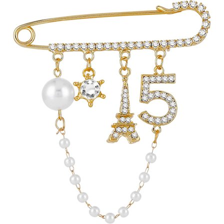 Nummer 5 reversnåle og brocher vintage imiteret perle rhinsten krystal broche nål til kvinder rhinsten smykker