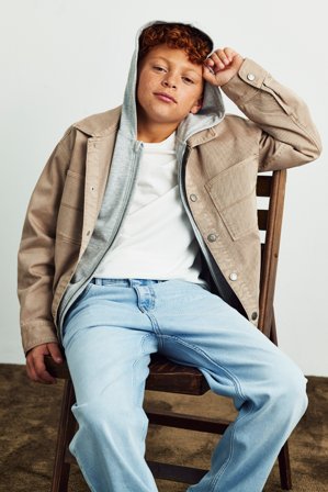 Kappahl | Overshirt i twill Beige 128 | Beige