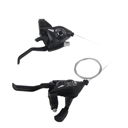 1 Par EF51 24 Växlad Cykel Bromshandtag Växel Aluminiumlegering Mountainbike Mountainbike Vänster Höger Bromshandtagsset Svart YMQX)
