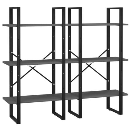 Vidaxl Förvaringshyllor 2 St Grå 60x30x210 Cm Spånskiva Grå