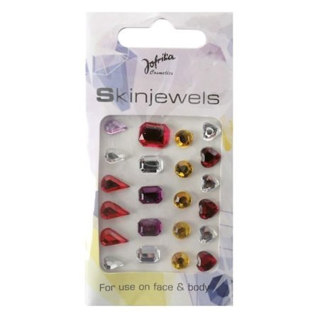 Orientalske hudsmykker - 22 stk Selvklæbende smykkeplade til hud og negle: - Antal: 22 klæbende rhinsten - Farver: