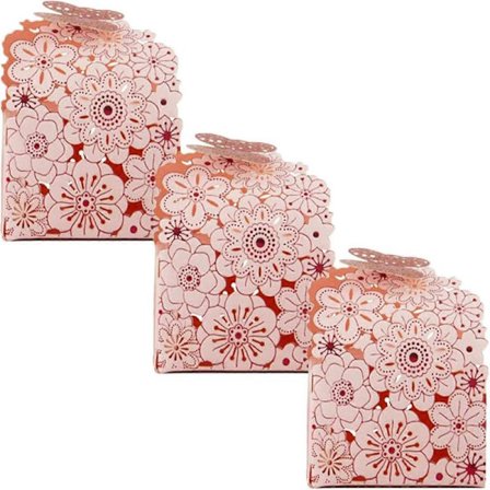 50 st ihåliga godislådor av papper, söta bröllopsfavoritlådor, presentpåsar med fjärilsmönster, liten storlek