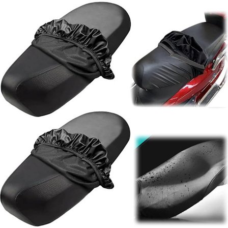 Motorcykelsædebetræk, pakke med 2, vandtæt motorcykelsædebetræk, dobbeltsidet motorcykelsædebetræk, vandtæt og snebestandigt, 58 x 75 cm