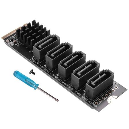 M.2 til Ngff 5 porte Sata3.0 adapterkort Jmb585 M.2 Key M Sata3.0 udvidelseskort til pc bærbar