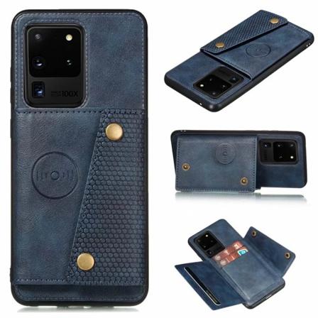 Stilsäkert Skal med Kortfack - Samsung Galaxy S20 Ultra Mörkblå