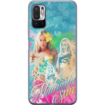 Yhteensopiva Puhelinkuori Xiaomi Redmi Note 10 5G Seikkailumaailma Steve, Creeper ja eläimillä värikkäässä palikkagrafiikassa