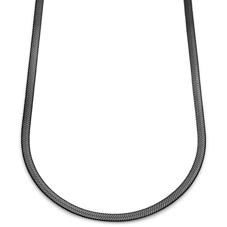 Essentials | 6 mm Gunmetal Sort Sildeben Halskæde til mænd - Kæde halskæder