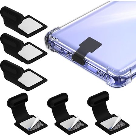 (6 stk, Sort) Type C-port støvbeskyttelse, USB C støvbeskyttelse til telefon Type-C støvbeskyttelse til opladningsport i silikone med