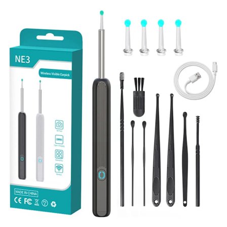 Trådløs Smart Visuel Ear Cleaner Otoskop Ear Voks Værktøj NE3 Sticks Øre Fjernelse med Ear Camera Kit Endoscope Ear Cleaning