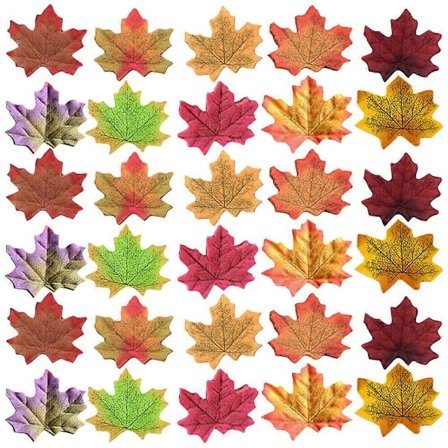 100 stk. Simulations Ahornblade Efterårsblade til Bryllupper Thanksgiving Dag Fester
