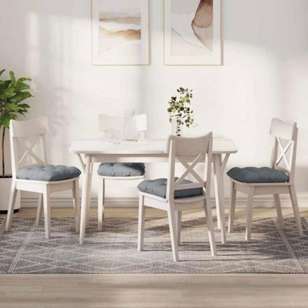 Stolsdyna - sitsdyna Vidaxl Sittkuddar 4 st Ljusgrå 45 x 45 x 12 cm tyg