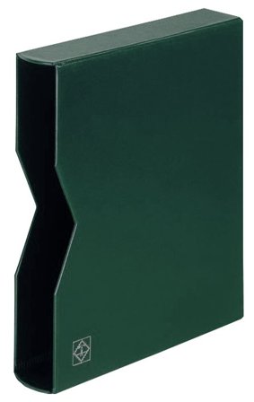 Kassette til indstiksbog - Grøn - 64 sider - str. A4 - polstret læder