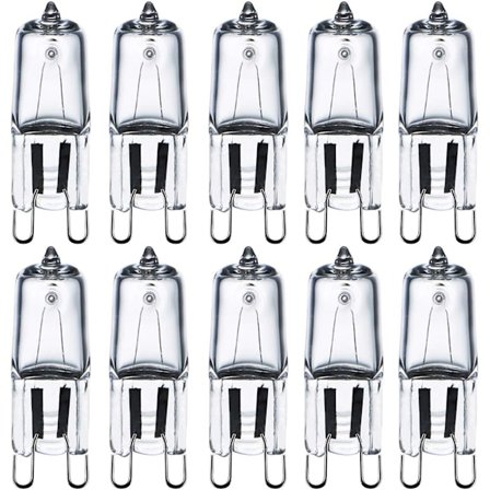 G9 Halogenpærer 230V 25W 2800K Varmhvit Klar G9 Kapselpære Dimbar, 10-pk [Energiklasse G]/NC/