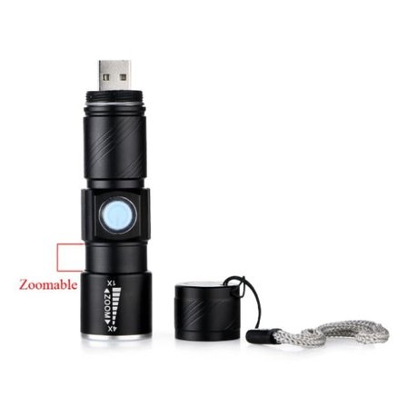 USB UPPLADDNINGSBAR MINI CREE Q5 ficklampa 2000 Lumens
