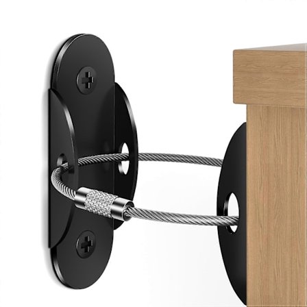 6-pack Möbelfästen Tippskydd Möbelfästen för Barnsäkerhet Jordbävningsskydd för Möbler Byrå Väggfäste Säkerhetsfäste Möbler [db]