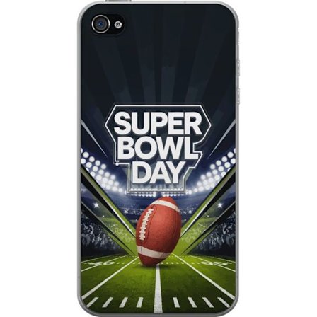 Yhteensopiva Puhelinkuori Apple iPhone 4 Super Bowl Day juliste, jossa amerikkalainen jalkapallo valaistuksella varustetulla areenalla dramaattisessa