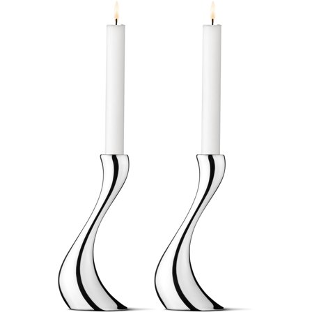 Georg jensen COBRA Lysestake 2-pack, Medium' - 'Stål