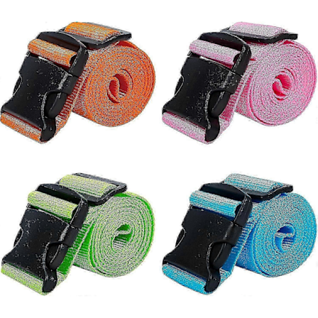 4 stk. bagagestropper kuffertbælter brede justerbare pakkestropper