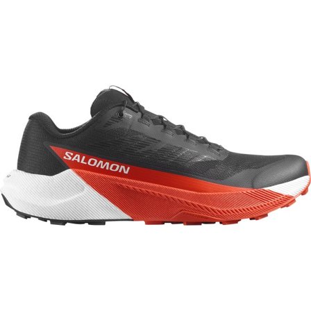 Salomon - Men's Trail Running Shoes Pulsar - Black / White / Cherry Tomato - 9