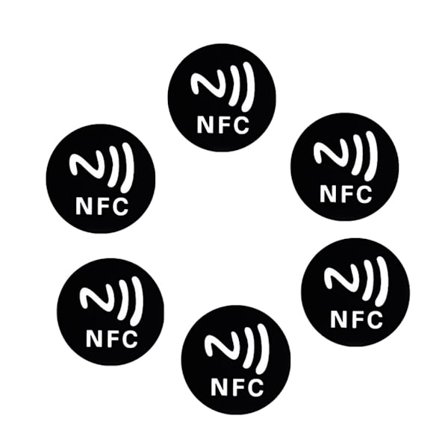 Selvklæbende Universal NTAG213 Label Tag Stickers Metallic til NFC-aktiverede telefoner 6x