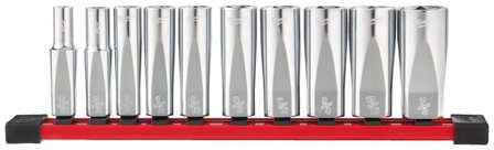 Milwaukee 4932492510 Hylsesæt 9,525 mm lange, 10 dele Imperialistisk, Håndværktøj