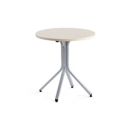 Table VARIOUS, Ø700x740 mm, silver, birch