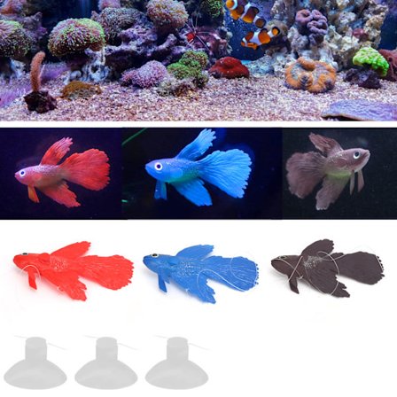 Livagtigt Kunstigt Fisk Ornament Sæt Akvarium Flydende Dekorationer Farverige Falske Fisk med Glødende Effekt Silikone Materiale Naturlig Vand 