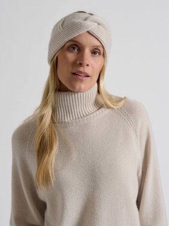 "Freya" cream pannebånd i 100% kashmir | Kashmina