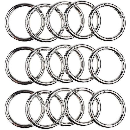 30 stk Runde Karabinkrok, Nøkkelring Klips