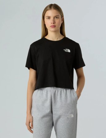 The North Face W Simple Dome Cropped Slim Tee - Black - M