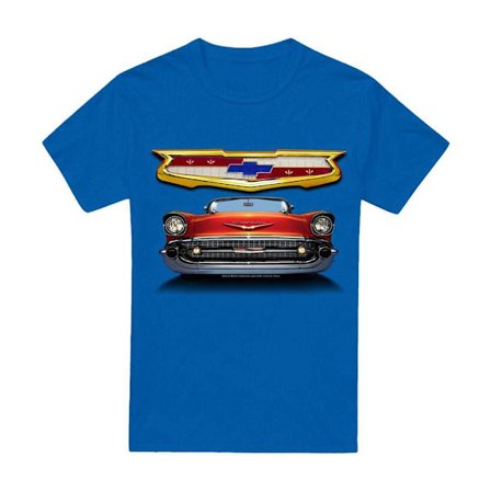 Chevrolet Unisex Vuxen 1957 Bel Air Grill T-Shirt 4XL Royal Blå