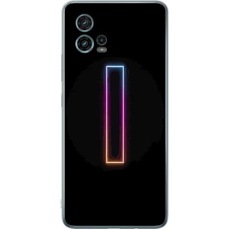 Kompatibelt Mobildeksel til Motorola Motorola Moto G72 Minimalistisk neonbokstav I i regnbuefarger mot mørk bakgrunn