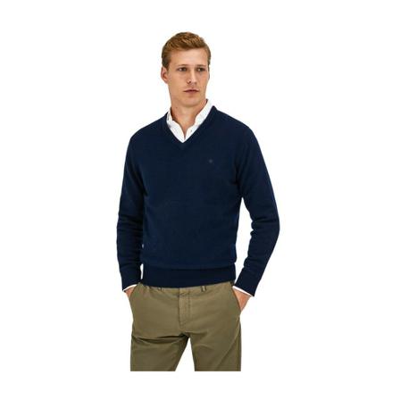 Hackett, V-neck Knitwear Blauw, Heren, Maat:M