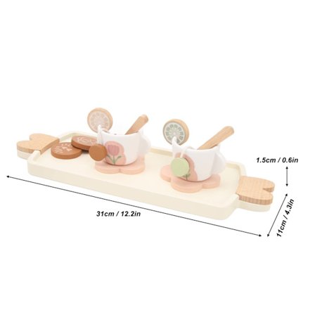 Låtsasleksaks teservis delikat fint utseende tebjudning med citronskiva tepåse för småbarn små flickor