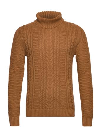 Jjcraig Knit Roll Neck Pre Brown Jack & J S