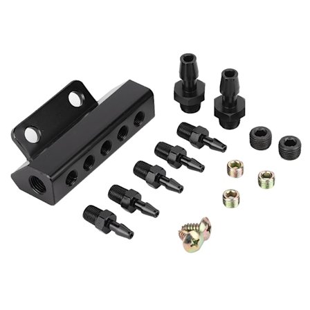 5 Port Bil Vakuum Blok Indsugningsmanifold Brændstof Gas Wastegate Turbo Boost