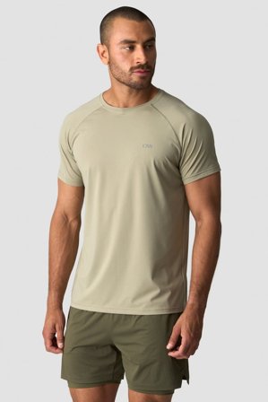 Workout Melange T-shirt Men Light Khaki Green