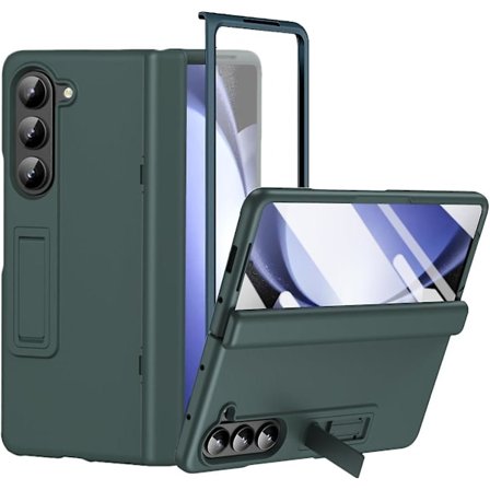 Fodral för Samsung Galaxy Z Fold 6 med gångjärnsskydd, inbyggt skärmskydd, justerbart stativ, hållbart och robust Z Fold 6-fodral