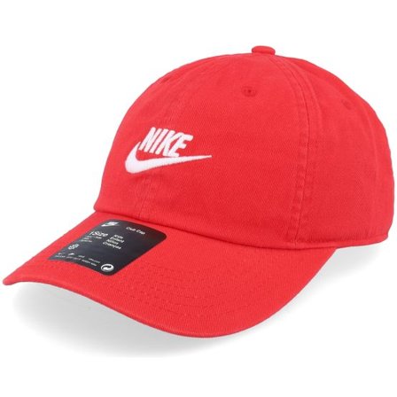 Nike - Röd unconstructed Keps - Kids Club Cap Us Future Swoosh Red Dad Cap @ Hatstore