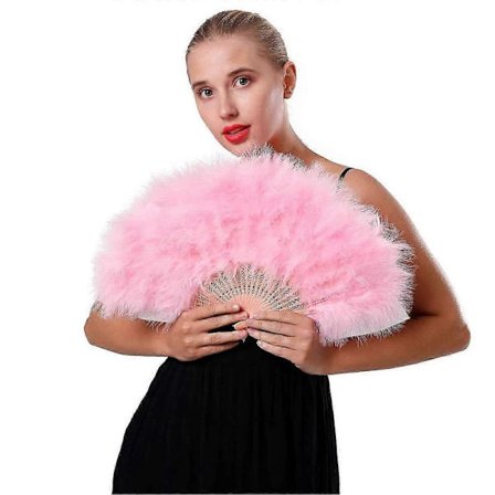 1920'er Vintage Flapper Håndvifte med Fjerfoldningsdesign