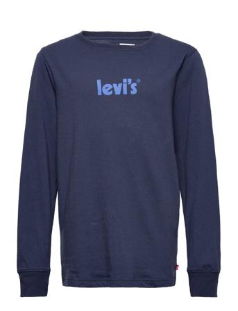 Lvb L/S Poster Logo Tee-Shirt Langærmet T-shirt Blå Levi's