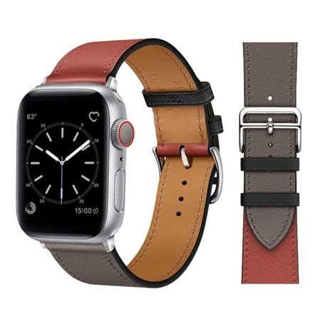 Läderarmband för Apple Watch Band 44mm 45mm 42mm 41mm 40mm 38mm Single tour armband iWatch series 3 4 5 6 SE 7 band 15 brick red gray For 38mm 40mm 